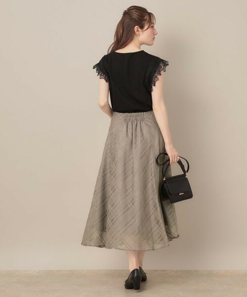 Couture Brooch / クチュールブローチ スカート | 【美シルエット・通勤】シアーチェックオーガンジースカート | 詳細17
