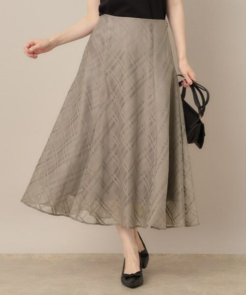 Couture Brooch / クチュールブローチ スカート | 【美シルエット・通勤】シアーチェックオーガンジースカート | 詳細19