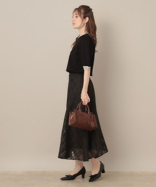 Couture Brooch / クチュールブローチ スカート | 【美シルエット・通勤】シアーチェックオーガンジースカート | 詳細2