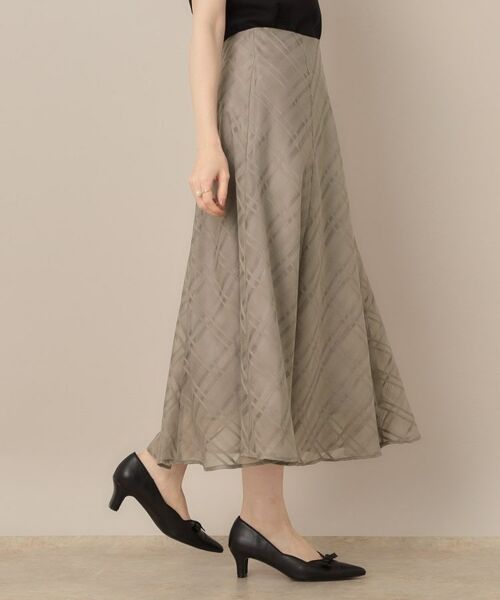 Couture Brooch / クチュールブローチ スカート | 【美シルエット・通勤】シアーチェックオーガンジースカート | 詳細20