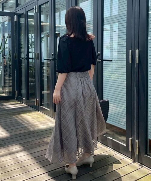 Couture Brooch / クチュールブローチ スカート | 【美シルエット・通勤】シアーチェックオーガンジースカート | 詳細24