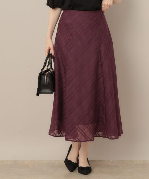 Couture Brooch / クチュールブローチ スカート | 【美シルエット・通勤】シアーチェックオーガンジースカート | 詳細29