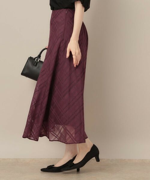 Couture Brooch / クチュールブローチ スカート | 【美シルエット・通勤】シアーチェックオーガンジースカート | 詳細30