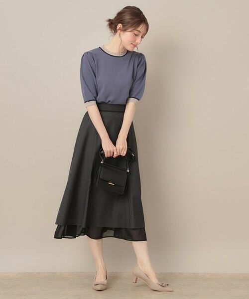 Couture Brooch / クチュールブローチ スカート | 【マシンウォッシャブル・美シルエット】裾シアーフレアスカート | 詳細1