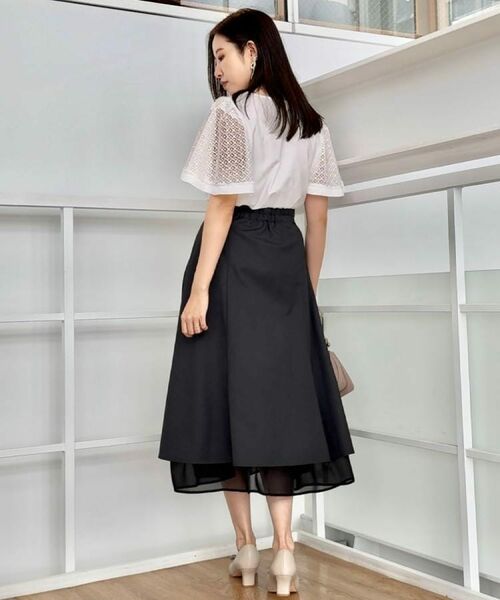 Couture Brooch / クチュールブローチ スカート | 【マシンウォッシャブル・美シルエット】裾シアーフレアスカート | 詳細10