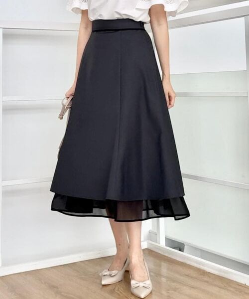 Couture Brooch / クチュールブローチ スカート | 【マシンウォッシャブル・美シルエット】裾シアーフレアスカート | 詳細11