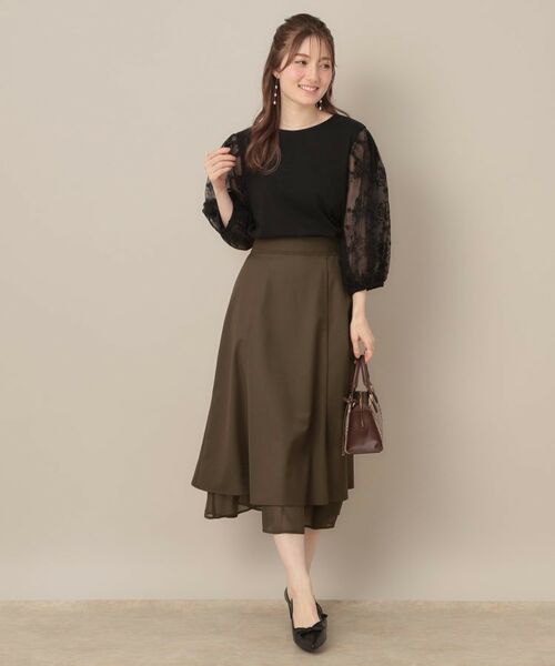 Couture Brooch / クチュールブローチ スカート | 【マシンウォッシャブル・美シルエット】裾シアーフレアスカート | 詳細12
