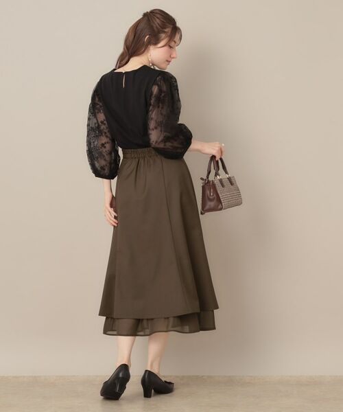 Couture Brooch / クチュールブローチ スカート | 【マシンウォッシャブル・美シルエット】裾シアーフレアスカート | 詳細13