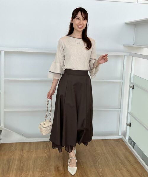 Couture Brooch / クチュールブローチ スカート | 【マシンウォッシャブル・美シルエット】裾シアーフレアスカート | 詳細18