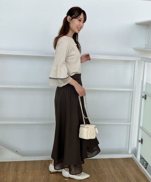 Couture Brooch / クチュールブローチ スカート | 【マシンウォッシャブル・美シルエット】裾シアーフレアスカート | 詳細19