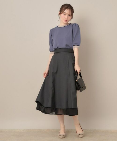 Couture Brooch / クチュールブローチ スカート | 【マシンウォッシャブル・美シルエット】裾シアーフレアスカート | 詳細2