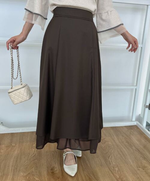 Couture Brooch / クチュールブローチ スカート | 【マシンウォッシャブル・美シルエット】裾シアーフレアスカート | 詳細21