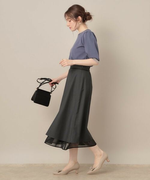 Couture Brooch / クチュールブローチ スカート | 【マシンウォッシャブル・美シルエット】裾シアーフレアスカート | 詳細3