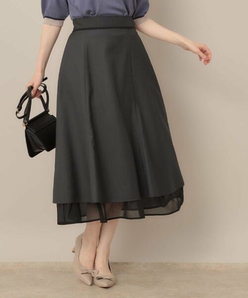 Couture Brooch / クチュールブローチ スカート | 【マシンウォッシャブル・美シルエット】裾シアーフレアスカート | 詳細5