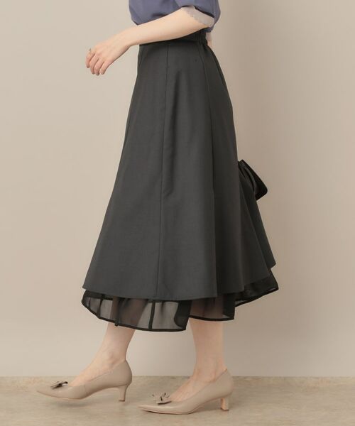 Couture Brooch / クチュールブローチ スカート | 【マシンウォッシャブル・美シルエット】裾シアーフレアスカート | 詳細6