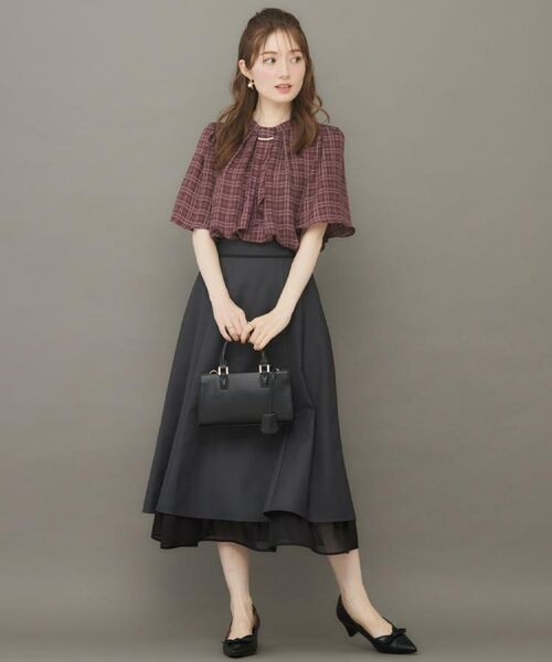 Couture Brooch / クチュールブローチ シャツ・ブラウス | 【着映え・5分袖・通勤】パール調タイチェックプリントブラウス | 詳細25