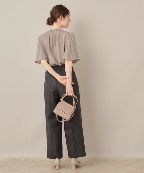 Couture Brooch / クチュールブローチ シャツ・ブラウス | 【着映え・5分袖・通勤】パール調タイチェックプリントブラウス | 詳細3