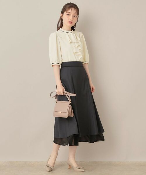 Couture Brooch / クチュールブローチ シャツ・ブラウス | 【華やか・5分袖・通勤】配色フリルタイブラウス | 詳細1