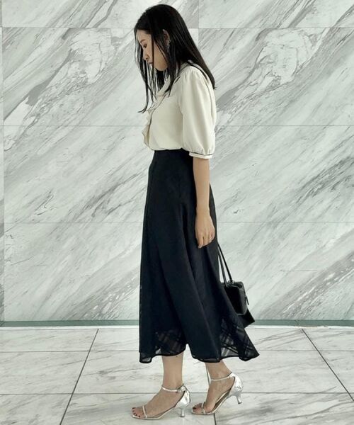 Couture Brooch / クチュールブローチ シャツ・ブラウス | 【華やか・5分袖・通勤】配色フリルタイブラウス | 詳細13