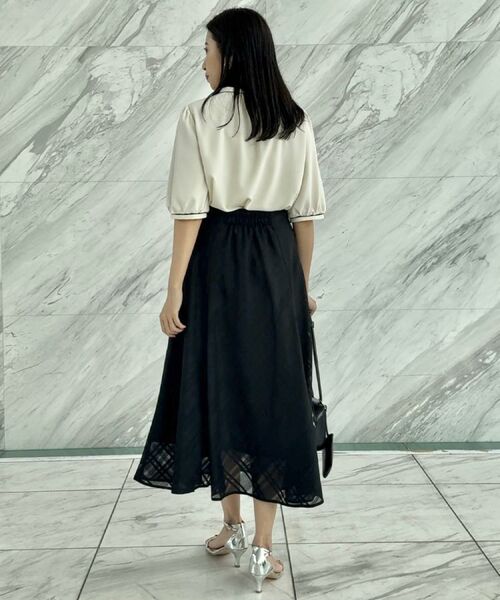 Couture Brooch / クチュールブローチ シャツ・ブラウス | 【華やか・5分袖・通勤】配色フリルタイブラウス | 詳細14