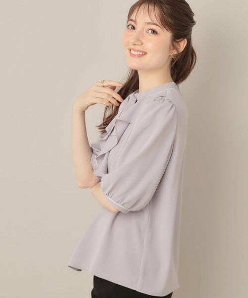 Couture Brooch / クチュールブローチ シャツ・ブラウス | 【華やか・5分袖・通勤】配色フリルタイブラウス | 詳細20