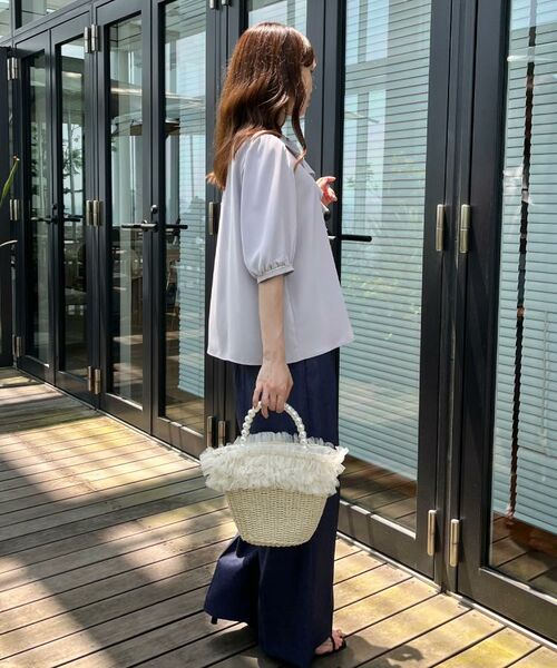 Couture Brooch / クチュールブローチ シャツ・ブラウス | 【華やか・5分袖・通勤】配色フリルタイブラウス | 詳細26