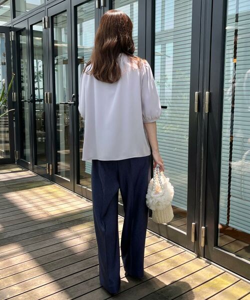 Couture Brooch / クチュールブローチ シャツ・ブラウス | 【華やか・5分袖・通勤】配色フリルタイブラウス | 詳細27