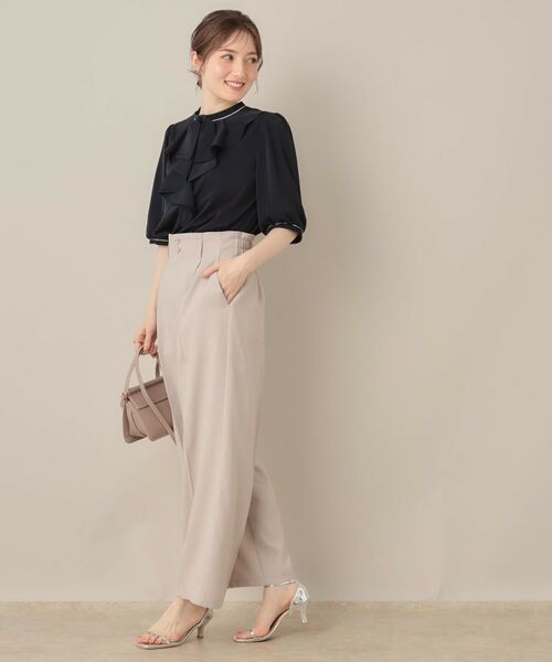 Couture Brooch / クチュールブローチ シャツ・ブラウス | 【華やか・5分袖・通勤】配色フリルタイブラウス | 詳細30