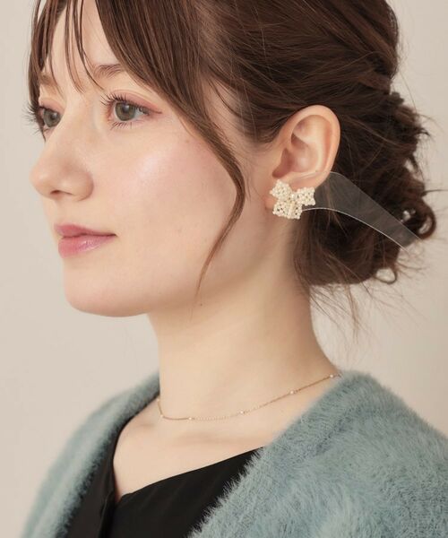 Couture Brooch / クチュールブローチ ピアス・イヤリング | パール調リボンモチーフピアス | 詳細5