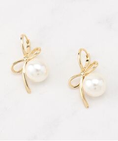 Couture Brooch / クチュールブローチ ピアス・イヤリング | ノットリボン一粒パール調ピアス