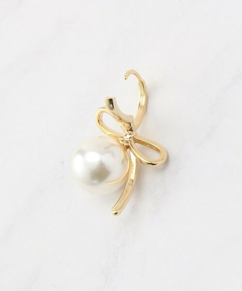 Couture Brooch / クチュールブローチ ピアス・イヤリング | ノットリボン一粒パール調ピアス | 詳細3