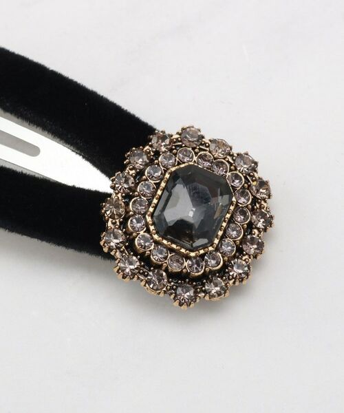 Couture Brooch / クチュールブローチ ヘアアクセサリー | ビジューデザインベロアヘアクリップ | 詳細3