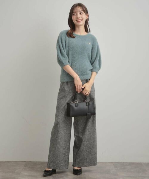 Couture Brooch / クチュールブローチ ニット・セーター | 【着映え・5分袖・フェミニン】ラメフェザー半袖ニット | 詳細17