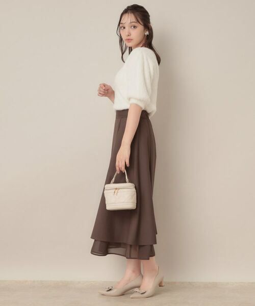 Couture Brooch / クチュールブローチ ニット・セーター | 【着映え・5分袖・フェミニン】ラメフェザー半袖ニット | 詳細2