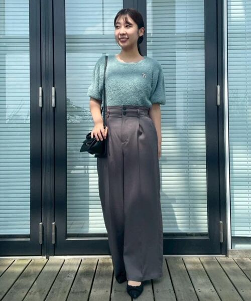 Couture Brooch / クチュールブローチ ニット・セーター | 【着映え・5分袖・フェミニン】ラメフェザー半袖ニット | 詳細20