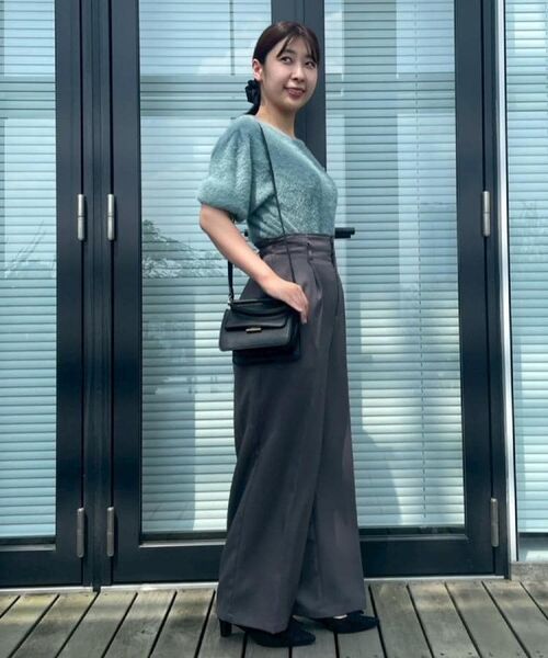 Couture Brooch / クチュールブローチ ニット・セーター | 【着映え・5分袖・フェミニン】ラメフェザー半袖ニット | 詳細21