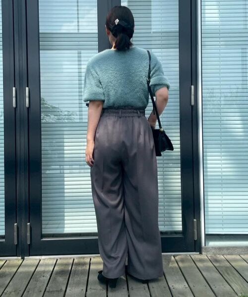 Couture Brooch / クチュールブローチ ニット・セーター | 【着映え・5分袖・フェミニン】ラメフェザー半袖ニット | 詳細22