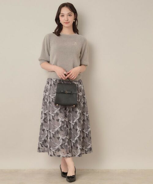 Couture Brooch / クチュールブローチ ニット・セーター | 【着映え・5分袖・フェミニン】ラメフェザー半袖ニット | 詳細24