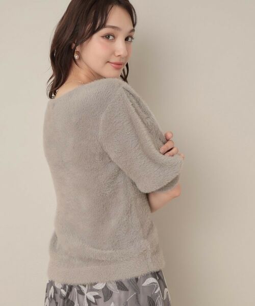 Couture Brooch / クチュールブローチ ニット・セーター | 【着映え・5分袖・フェミニン】ラメフェザー半袖ニット | 詳細29