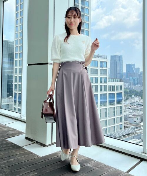 Couture Brooch / クチュールブローチ ニット・セーター | 【着映え・5分袖・フェミニン】ラメフェザー半袖ニット | 詳細7