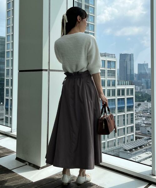 Couture Brooch / クチュールブローチ ニット・セーター | 【着映え・5分袖・フェミニン】ラメフェザー半袖ニット | 詳細9