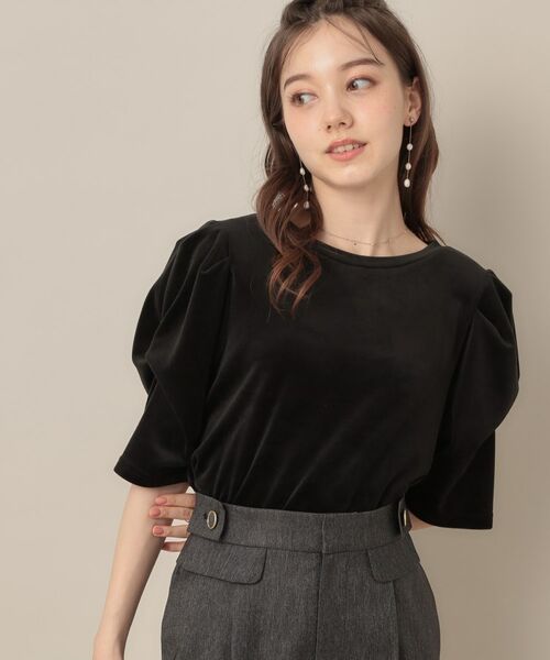 Couture Brooch / クチュールブローチ カットソー | ベロア5分袖Tシャツ | 詳細1