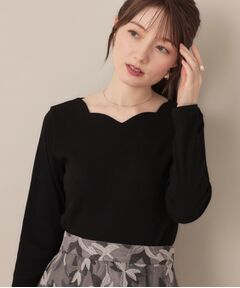 Couture Brooch / クチュールブローチ カットソー | 【マシンウォッシャブル・通勤・大人可愛い】ハートネックテレコプルオーバー