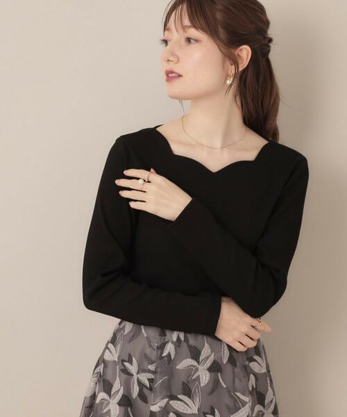 Couture Brooch / クチュールブローチ カットソー | 【マシンウォッシャブル・通勤・大人可愛い】ハートネックテレコプルオーバー | 詳細12