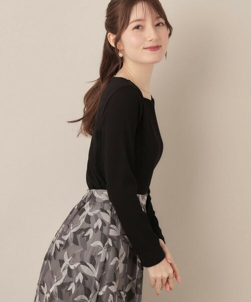 Couture Brooch / クチュールブローチ カットソー | 【マシンウォッシャブル・通勤・大人可愛い】ハートネックテレコプルオーバー | 詳細13