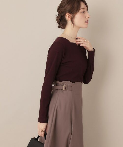 Couture Brooch / クチュールブローチ カットソー | 【マシンウォッシャブル・通勤・大人可愛い】ハートネックテレコプルオーバー | 詳細20