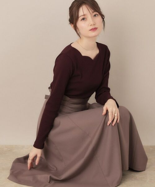 Couture Brooch / クチュールブローチ カットソー | 【マシンウォッシャブル・通勤・大人可愛い】ハートネックテレコプルオーバー | 詳細22