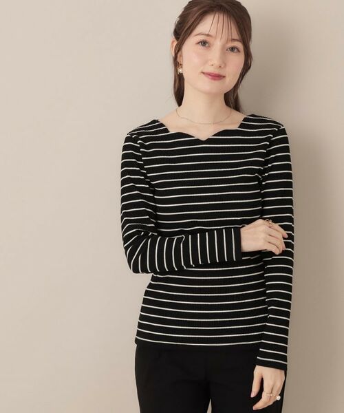 Couture Brooch / クチュールブローチ カットソー | 【マシンウォッシャブル・通勤・大人可愛い】ハートネックテレコプルオーバー | 詳細28