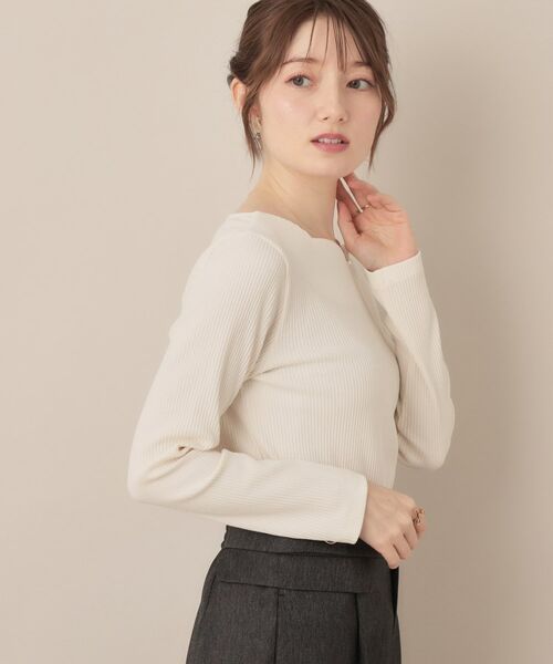 Couture Brooch / クチュールブローチ カットソー | 【マシンウォッシャブル・通勤・大人可愛い】ハートネックテレコプルオーバー | 詳細5