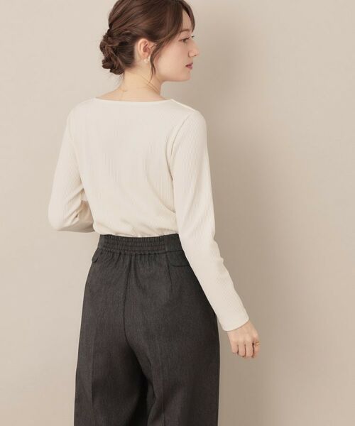 Couture Brooch / クチュールブローチ カットソー | 【マシンウォッシャブル・通勤・大人可愛い】ハートネックテレコプルオーバー | 詳細6